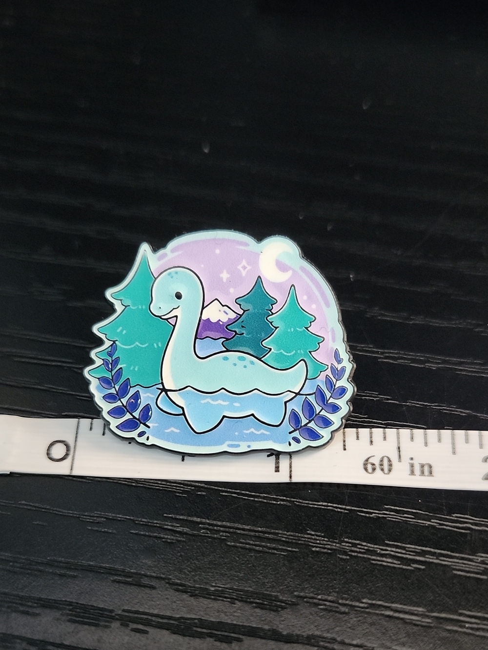 Pastel Blue Loch Ness Monster Enamel Pin - Picture 3 of 4